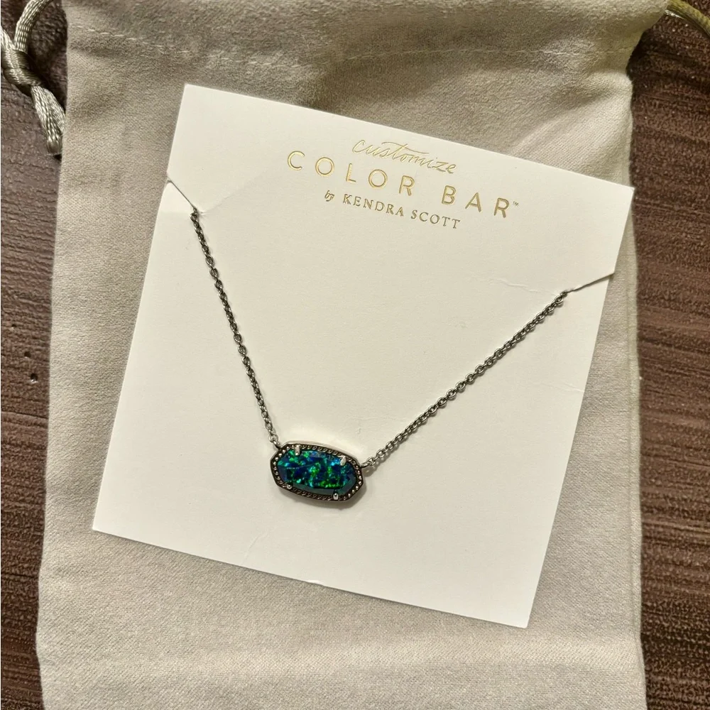 Kendra Scott Elisa Necklace Royal Blue Kyocera Opal (Custom Creation @Color Bar) - Picture 2 of 3